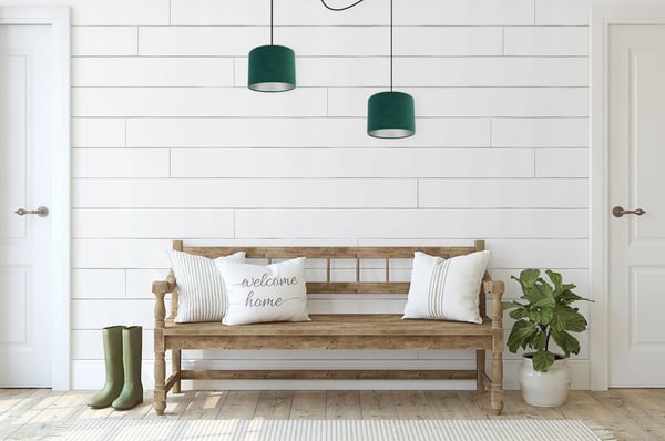 HÆNGELAMPE, LOFTKRONE, KROM, FLØJLSSKÆRM