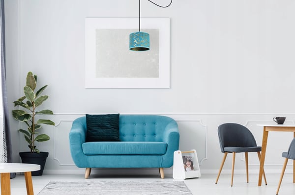 Lofthængende lampe, edderkop-lampeskærm, gyldent mønster