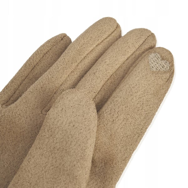 GFD-09 beige damhandskar i mocka