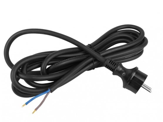 TILSLUTNINGSKABEL MED LIGE STIK IP44 2*1,5 H07RN-F 5M SORT - E+20-025