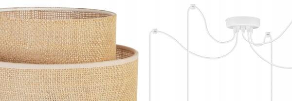 Hængende lampe, loftslysekrone, lampeskærm, boho juta