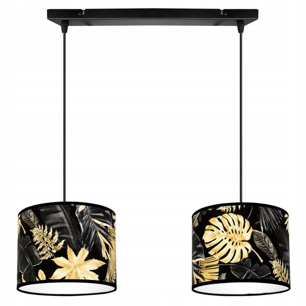 Lofthængende lampe, lampeskærm, gyldne blomster, LED