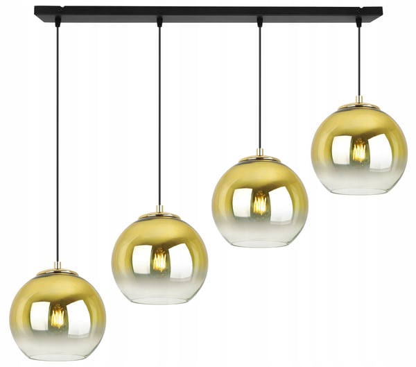 Hængende loftslampe med gylden lampeskærm 15 cm