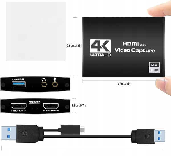 VIDEOFÅNGSKORT BILDGRABBER HDMI 2.0 USB STREAMING AV VIDEO 4K