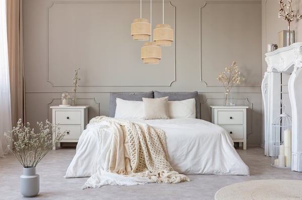 Hængende lampe, loftslysekrone, lampeskærm, boho juta