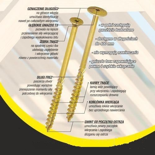 TRÆSKRUE MED UNDERSÆNKET HOVED TIL TORX 5*100MM T25 - 200,0 STK. - SPKS 5*100