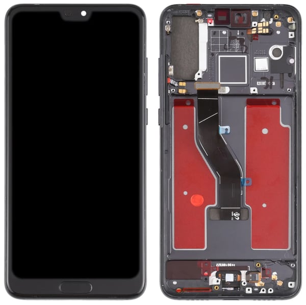Alkuperäinen Huawei P20 PRO LCD-näyttö + Kosketusnäyttö CLT-L09 / L29 (Kunnostettu) Kehys Musta