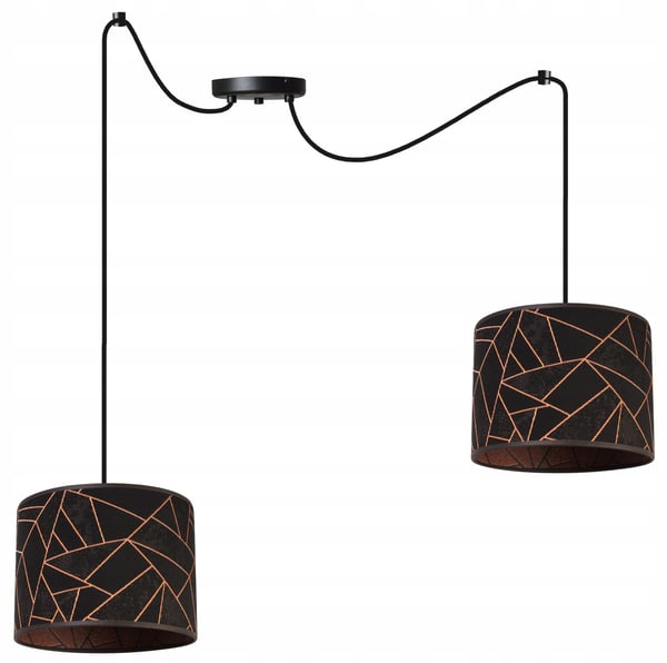 Lofthængende lampe, edderkoppemønster lampeskærm, kobber