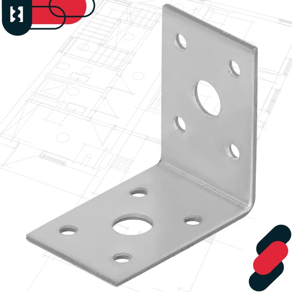 Kotarbau® Kirvesmiehen kulmaliitin ruostumatonta terästä sinkittyä 50 x 50 x 35 mm 100 kpl:n sarja