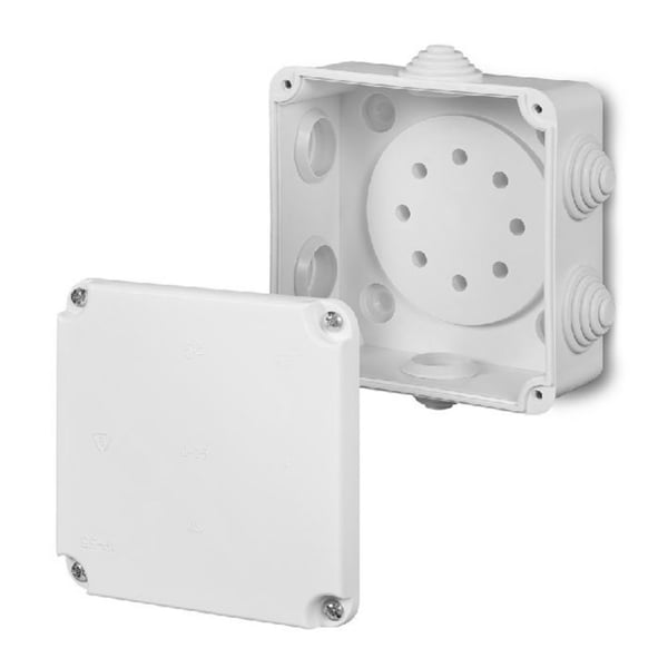Påbygningsboks IP55 118x118x60 mm hvid 0222-00 6 udgange