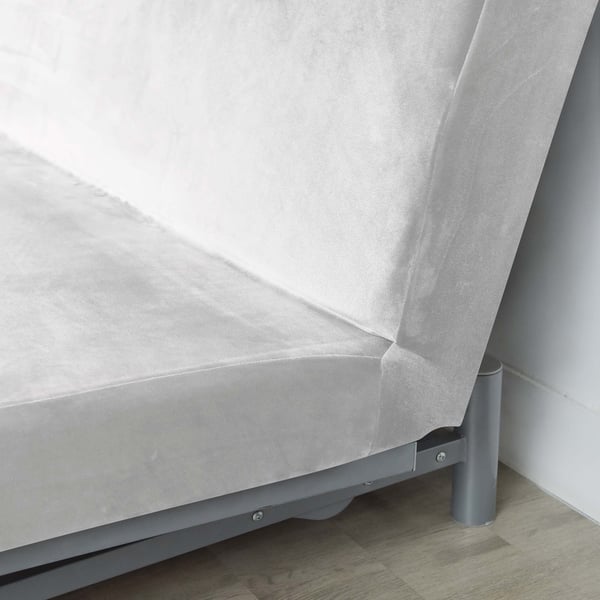 Sohvanpäällinen 190-210cm vaaleanharmaa sametti