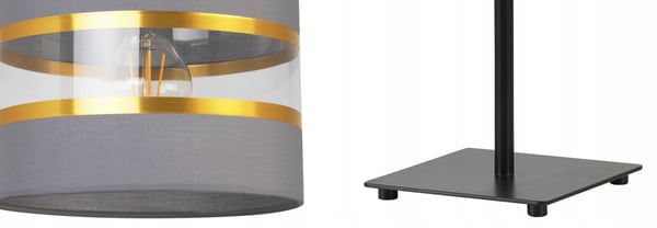 NATBORDLAMPE, ELEGANT GYLDET LAMPESKÆRM, 20 CM
