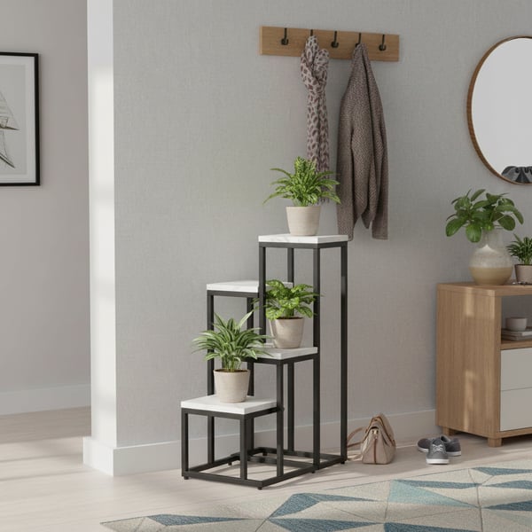 Kukkateline, kukkateline, ruukkukasvit, 4 hyllyä, loft-tyylinen