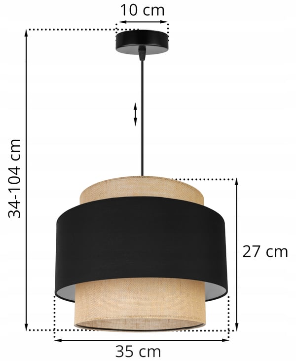 Hængende lampe, loftslysekrone, lampeskærm, boho juta