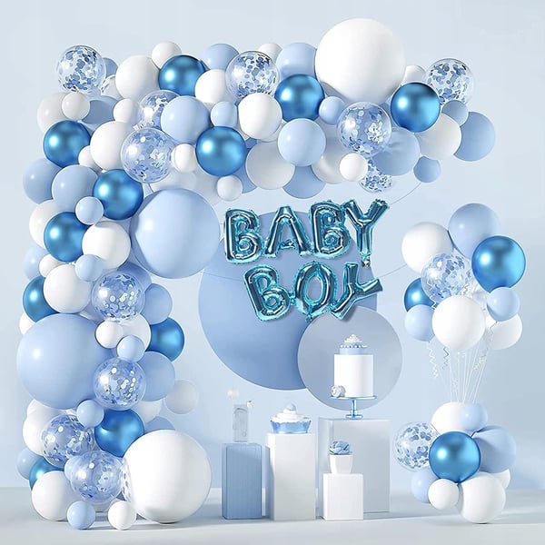 Blå ballonggirland 130 st för födelsedag, dop och bröllop