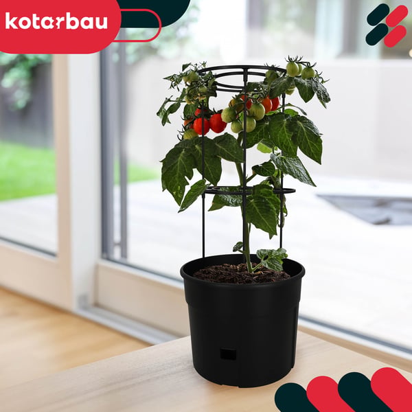 Kruka för tomatodling med stege för balkongen svart 30 cm set om 4