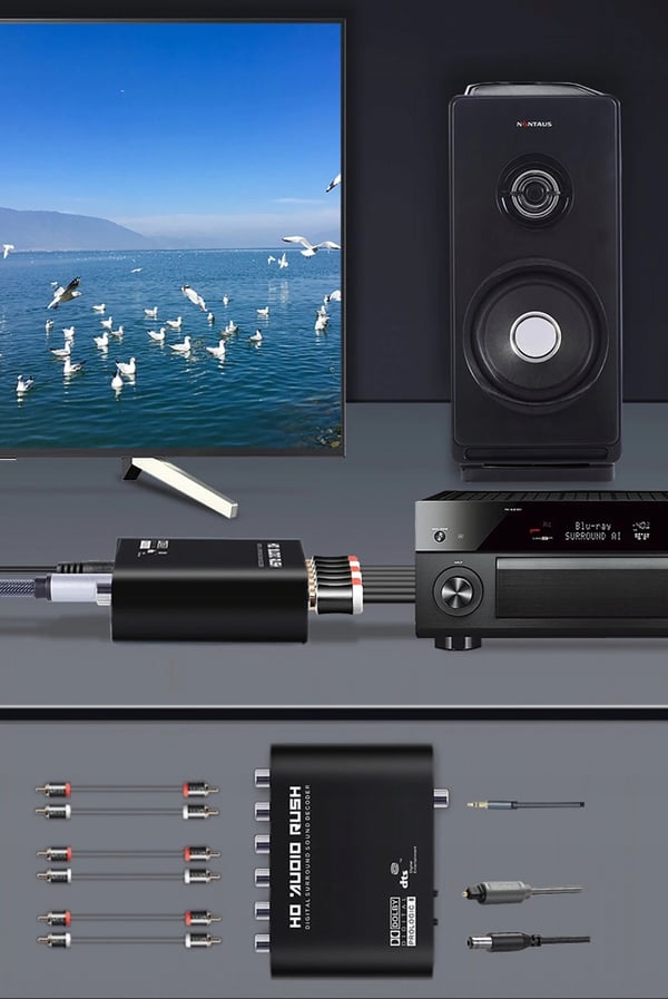 Dekoder OPTISK TOSLINK SPDIF 5.1 ANALOG AC3/DTS