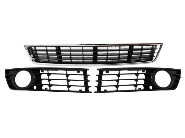 Audi A4 B6 00-04 grill i stötfångaren vänster + höger + mittensats Audi A4 B6 00-04 grill i stötfångaren vänster + höger + mittensats
