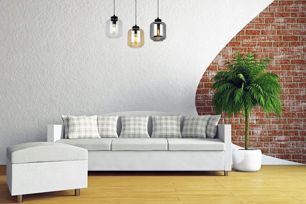 MODERNE ELEGANT HÆNGELAMPE MED GLASSKÆRM