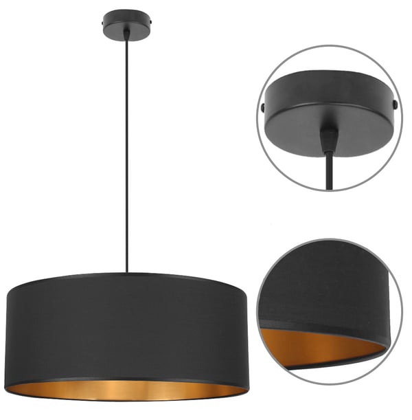 Elegant HÆNGELAMPE Gylden Center 50 cm Lampeskærm