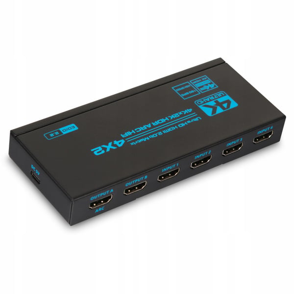 MATRIX HDMI 2.0 4x2 SWITCH SPLIT 4K 60HZ HDCP 2.2 HDR SPDIF TOSLINK ARC