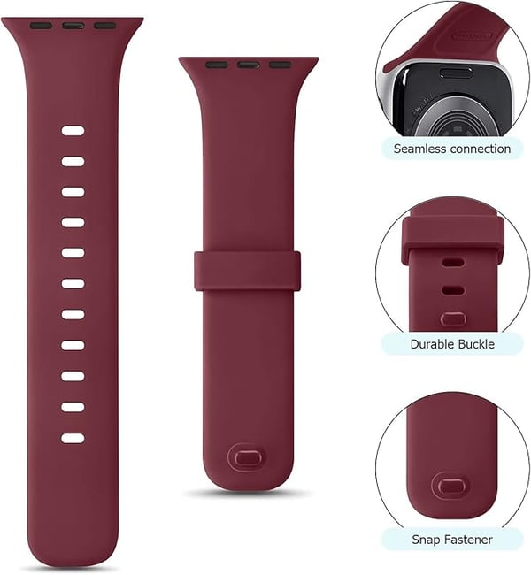 Silikonirannekkeet Apple Watch 1/2/3/4/5/6/7/8/9/SE 38/40/41 -kellolle (4 kpl)
