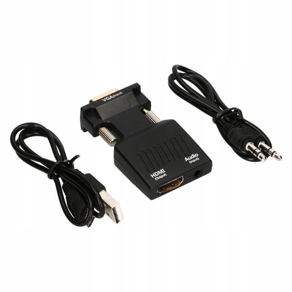 VGA D-SUB - HDMI -MUUNNINSOVITIMEN + ÄÄNI- JA ÄÄNILIITIN