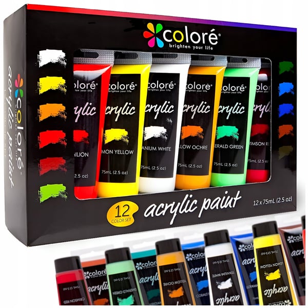 Ammattilaisille tarkoitettu akryylivärisarja 12x75 ml