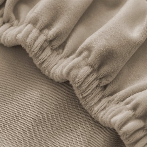 XXL stolskydd beige cappuccino elastisk sammet