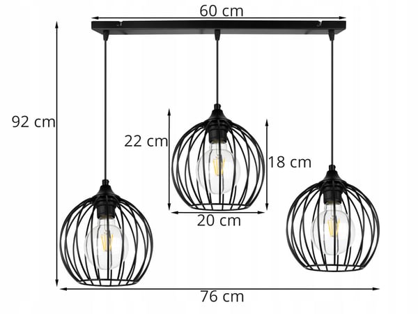 MODERNI LOFT-RIIPPUVALAISIN EDIDON LED-KATONKI