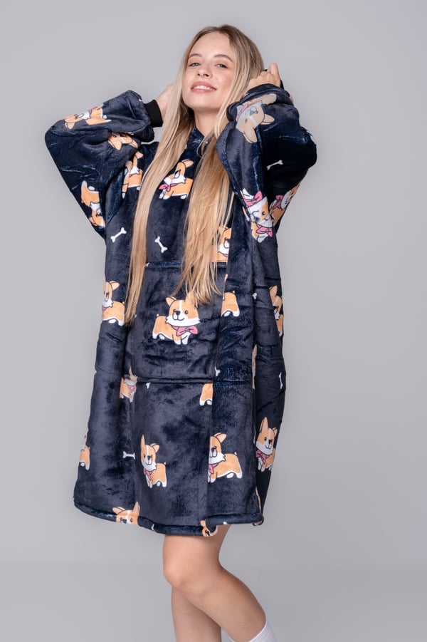 CORG filttröja stor storlek varm tjock 2in1 XXL svart lurvig