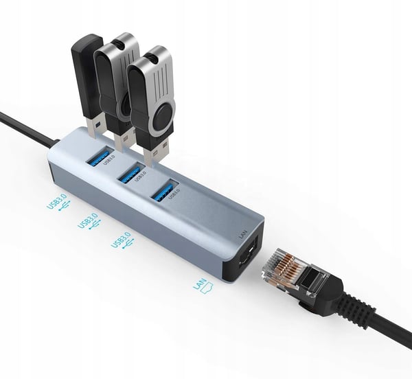 HUB ADAPTER USB-C LAN ETHERNET RJ45 GIGABIT 1000 Mbps