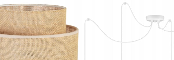 Hængende lampe, loftslysekrone, lampeskærm, boho juta