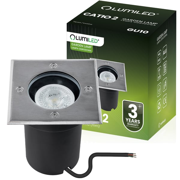 Forsænket lampe i jorden GU10 IP65 IK09 Firkantet CATIO 2 LUMILED