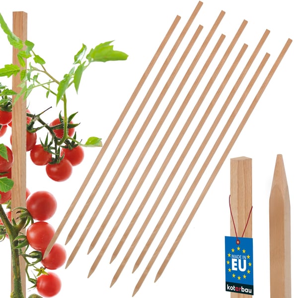KOTARBAU® Trätomaststänger för grönsaker trädgårdsstöd för träd och buskar 100 cm set om 10