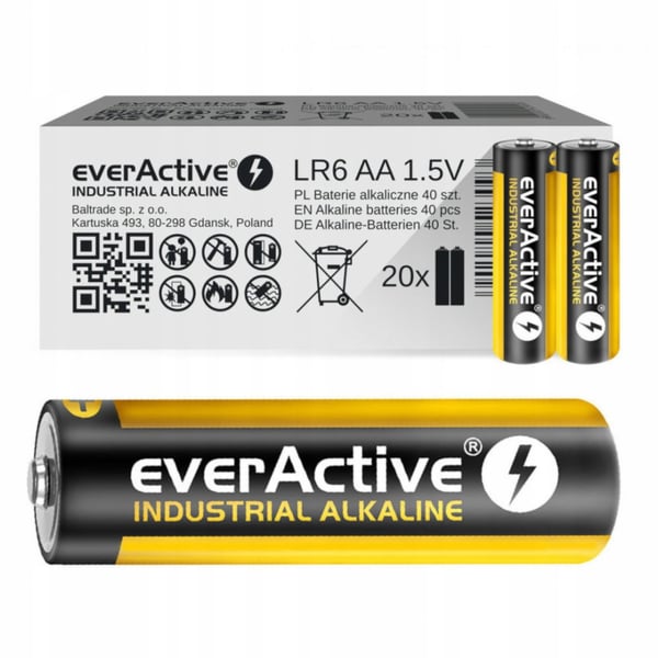 AA/LR6 everActive industriella alkaliska batterier 40 st