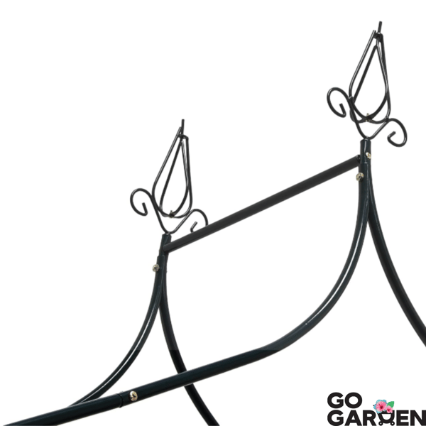 Metallträdgårdspergola för blommor, rosor och klätterväxter med stöd, båge och ankare