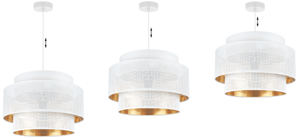 ASTI TRIO HÆNGELAMPE HVIDGULD 45CM MESH