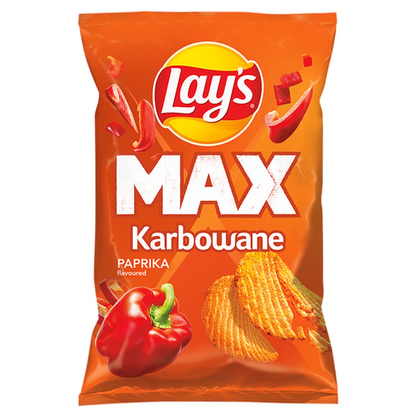 Lay's Max Paprikanmakuiset Rapsakat Perunalastut 120g Lay's Max Paprikanmakuiset Rapsakat Perunalastut 120g