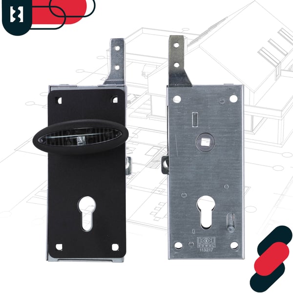 Kastel-5 lås för sektionsportar bult 400 mm