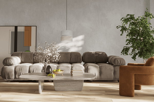 DUO SORT HØRHÆNGELAMPE 1 FLAD LAMPE BEIGE L06 20CM