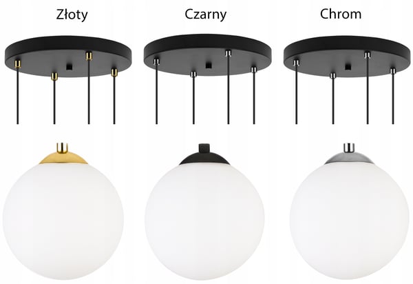 Hængende loftlampe, plafon, kugle, gylden krom, LED