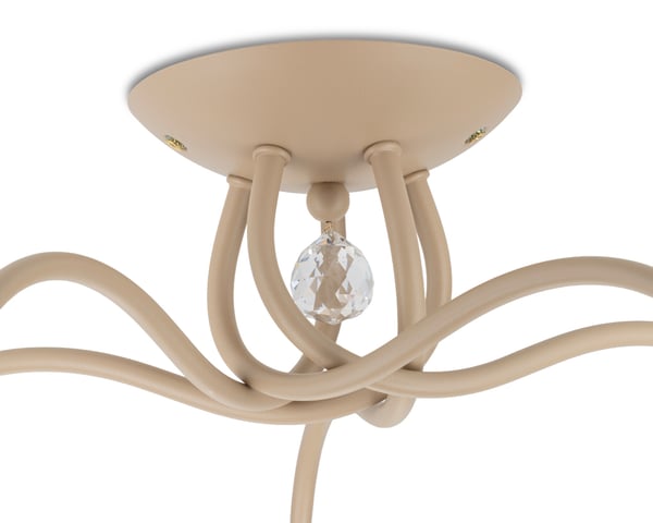 Tina Beige taklampa i glas 5xE27