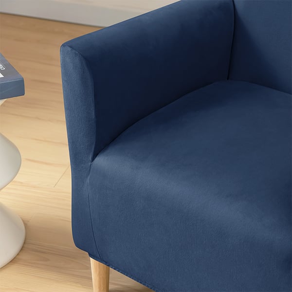 Päällinen pieneen nojatuoliin S, samettia, tummansininen