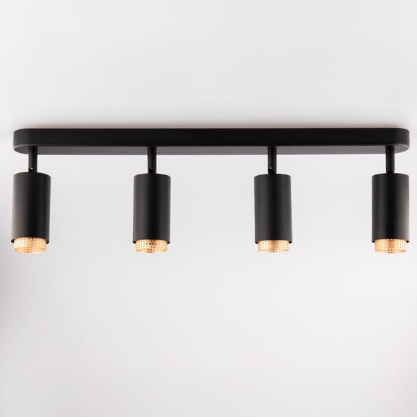 Loftlampe LED Spotlight 4x GU10 Rør Spot ELIGIS Sort LUMILED