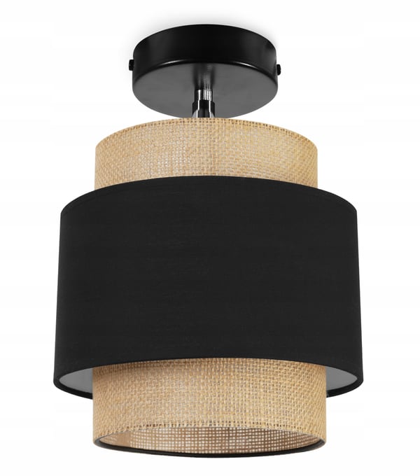 LOFTSLAMPE, VÆGLAMPE, LAMPESKÆRM, BOHO, JUTE, 20 CM