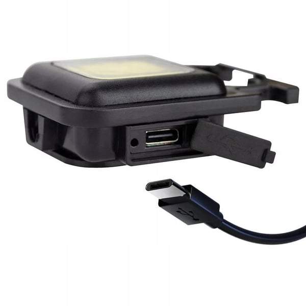 Ficklampa nyckelring LED mini USB uppladdningsbar svart med flasköppnare