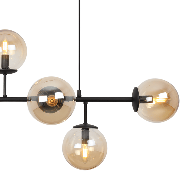 SIENA SORT LOFTLAMPE 6 FLAD HONEY E14 LANGE ARME