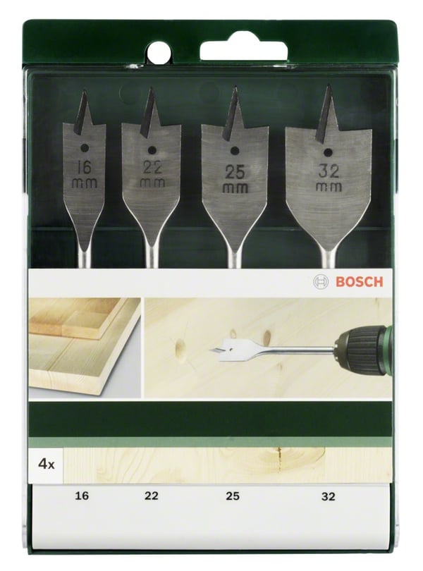 Bosch-jyrsinterien sarja puulle, halkaisijat 16 mm, 22 mm, 25 mm, 32 mm