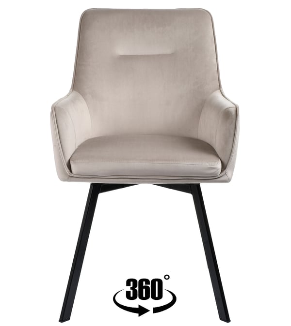 SWEN sammet beige snurrstol